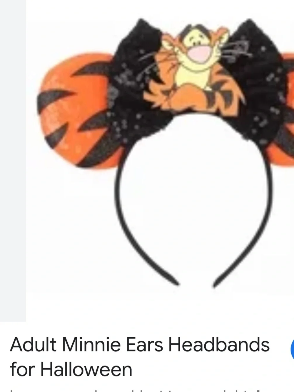 #2651*”7x9”Orange Tigger-inspired Sequin Mouse Ears Headband Halloween Theme